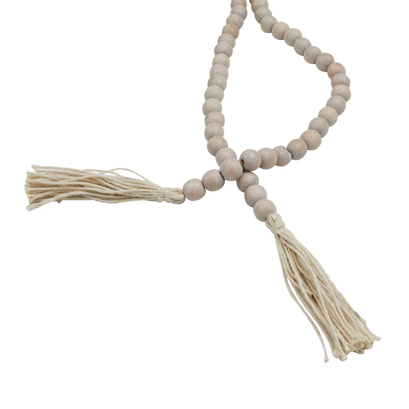 Grey Wood Bohemian Bead Garland 87" x 1" x 1"