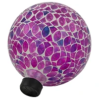 10" Purple, Pink & White Iridescent Mosaic Outdoor Garden Gazing Ball