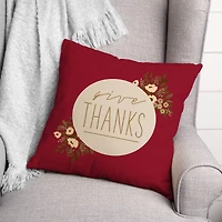 Give Thanks Floral Throw Pillow