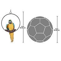 Design Toscano 14" Polly in Paradise Parrot on Ring Perch, 2ct.