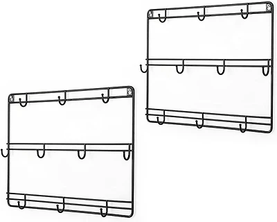 NEX™ Black Wall Mounted Coffee Cup Holder Set