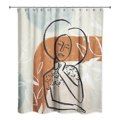 Earthy Abstract Figure I 71" x 74" Shower Curtain