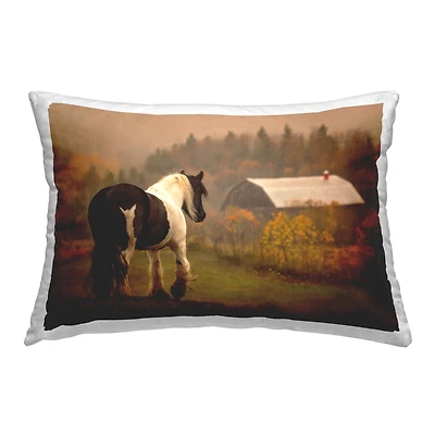 Stupell Industries Horse Overlooking Barn Decorative Printed Throw Pillow