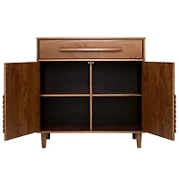 Walker Edison 32" Caramel Chevron Wood Detail Accent Cabinet