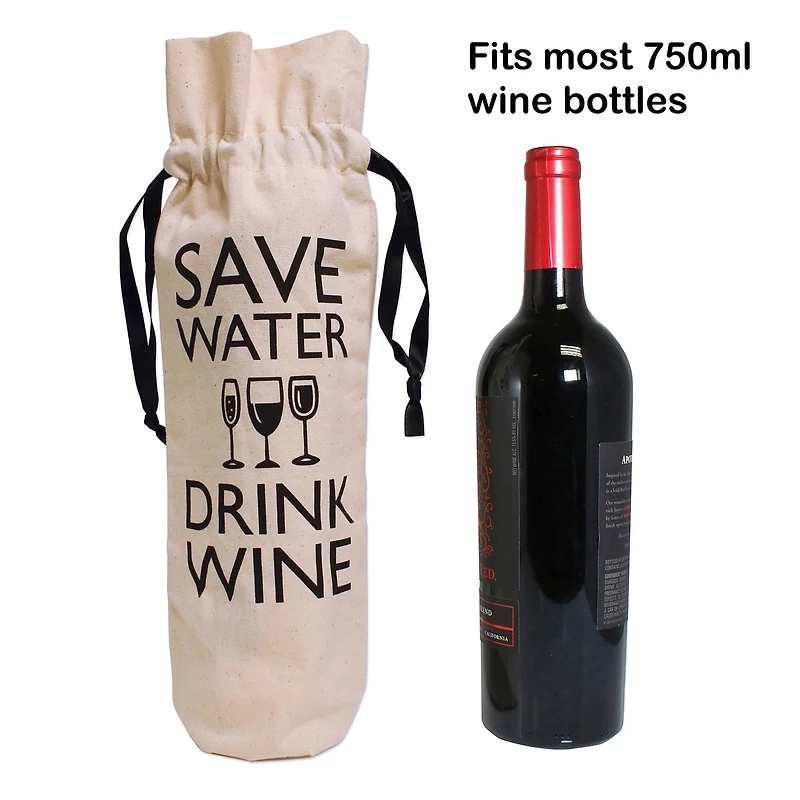 Personality Case™ Save Water Canvas Wine Bag