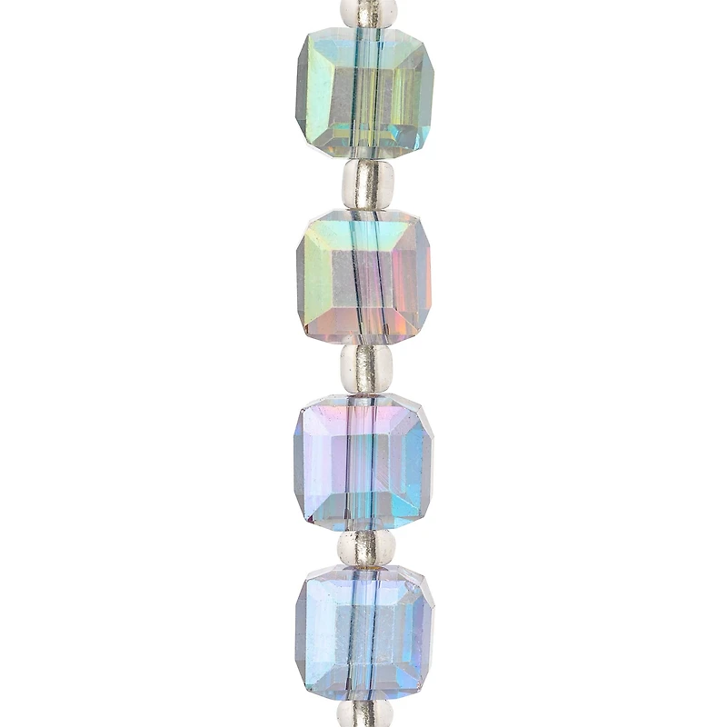 12 Pack: Green Faceted Glass Cube Beads, 10mm by Bead Landing™