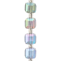 12 Pack: Green Faceted Glass Cube Beads, 10mm by Bead Landing™