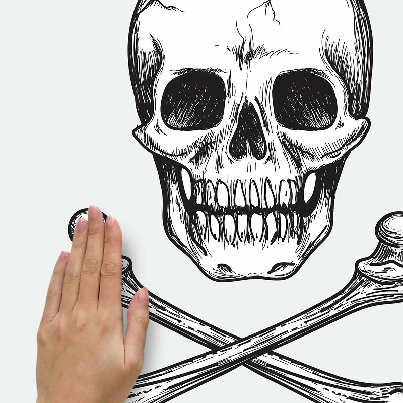 RoomMates Skull Glow In The Dark Peel & Stick Giant Wall Decal