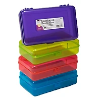 Assorted Charles Leonard Transparent Pencil Boxes, 12ct.