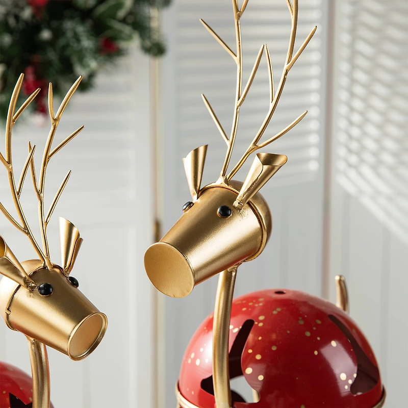 Glitzhome® Christmas Reindeer Bell Set