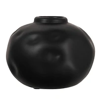 Hello Honey® 5.5" Matte Black Pinched Organic Shape Terracotta Vase