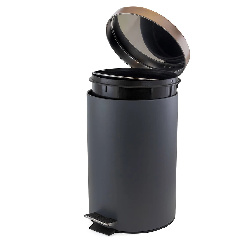 Elama Liter Stylish Grey and Copper Soft Pedal Trash Bin