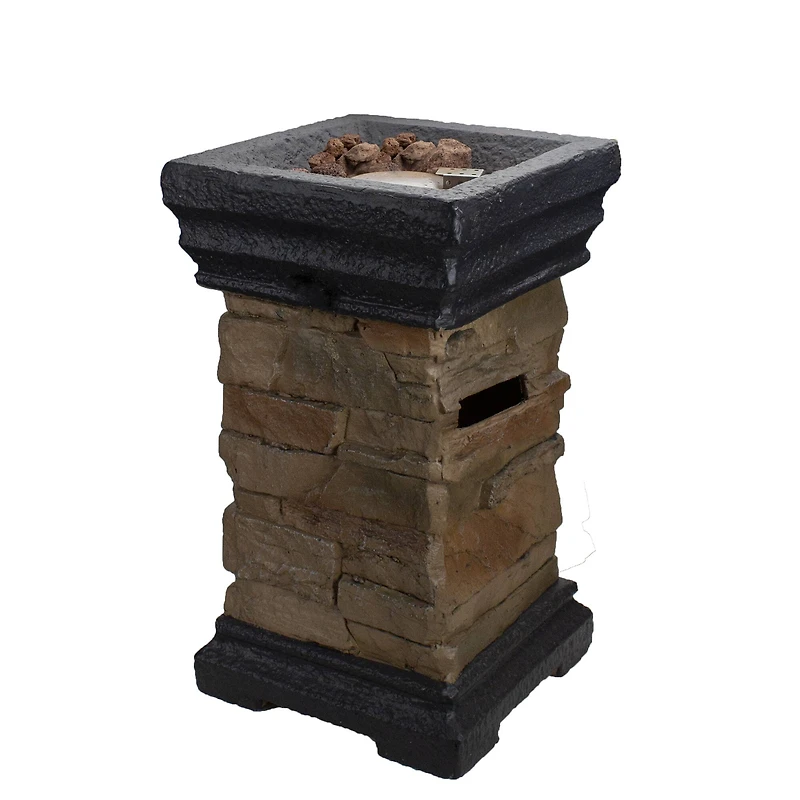 19" Classic Stone Outdoor Table Top Gas Fire Pit