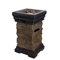 19" Classic Stone Outdoor Table Top Gas Fire Pit