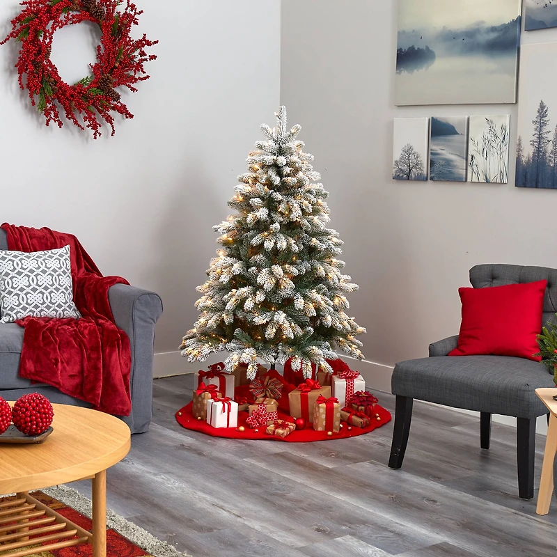 5ft. Pre-Lit South Carolina Spruce Artificial Christmas Tree, Clear LED Lights