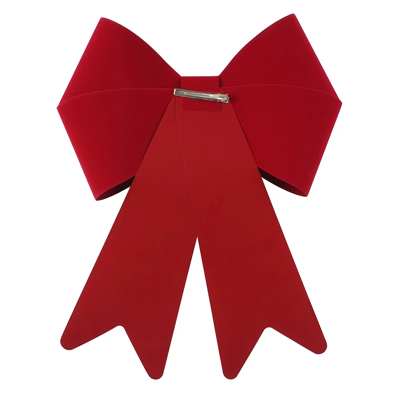 18" Classic Red Flocked Tree Bow by Celebrate It®