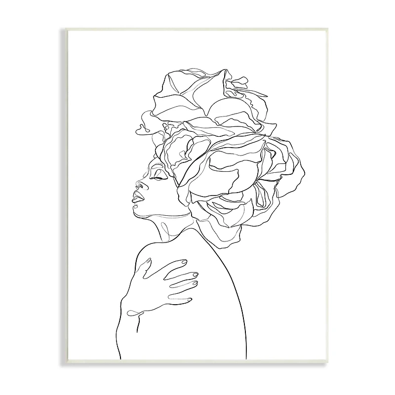 Stupell Industries Woman Slouching with Headwrap Wall Plaque