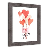 Valentine's Balloon Note Western Gray Framed Print