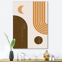 Designart - Abstract Geometric Rainbow In Earth Tones