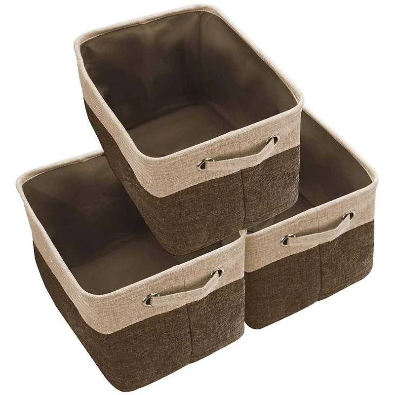 Sorbus 11" Brown Twill Storage Baskets, 3ct.