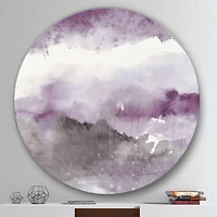 Designart - Midnight at the Lake III Amethyst and Grey