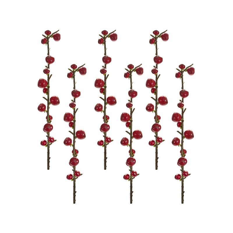 33.25" Red Berry Twig Stems, 6ct.