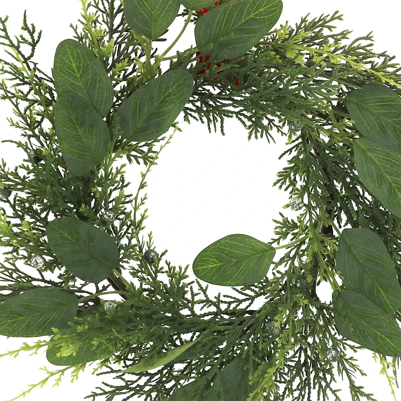 16" Mini Cedar & Eucalyptus with Blue Berry Wreath by Ashland®