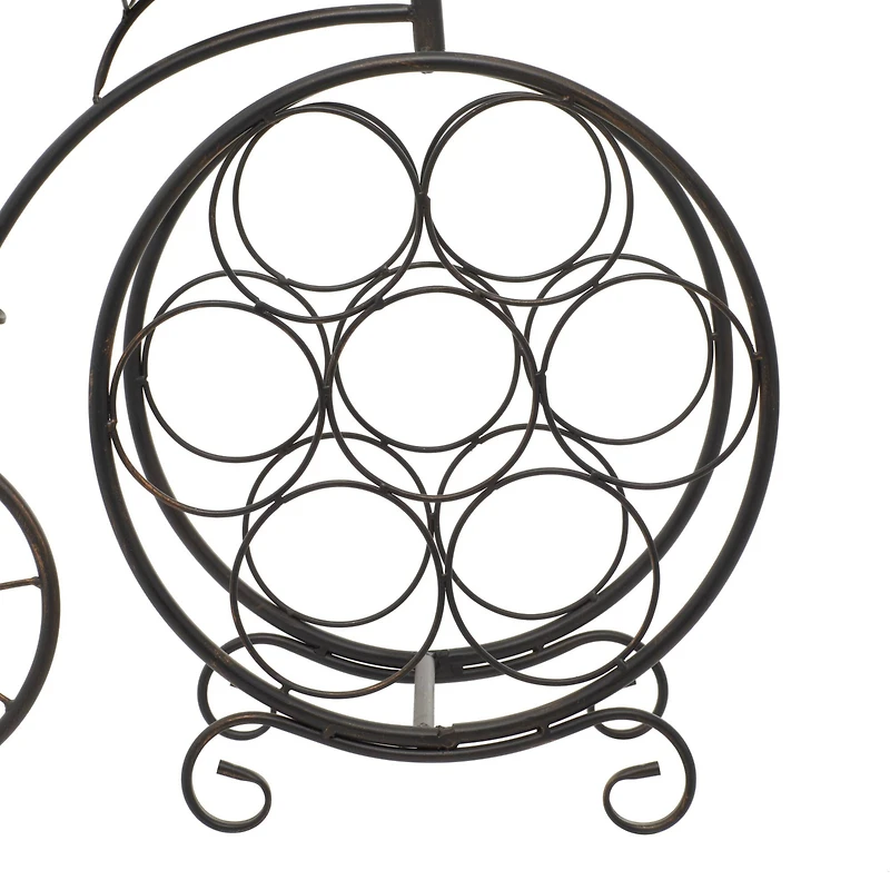 21"  Rustic Brass Bicycle Wine Holder Rack