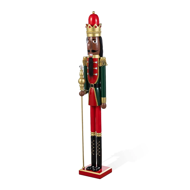 Glitzhome® 42"H Wooden Christmas African American King Nutcracker