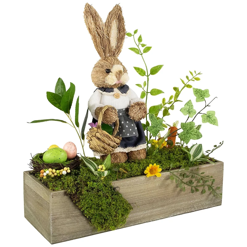 17.25" Boxed Garden Arrangement with Bunny Easter Decoration