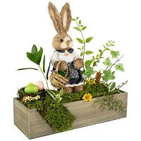 17.25" Boxed Garden Arrangement with Bunny Easter Decoration
