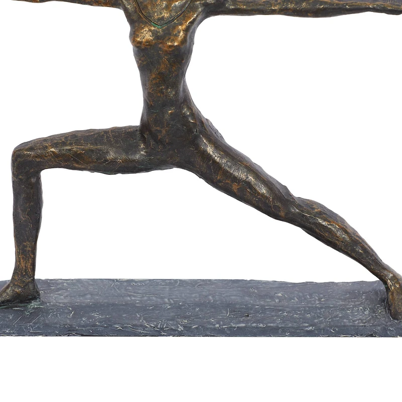 Brass Polystone Modern Sculpture, Yoga 12" x 14" x 3"