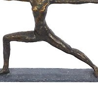 Brass Polystone Modern Sculpture, Yoga 12" x 14" x 3"