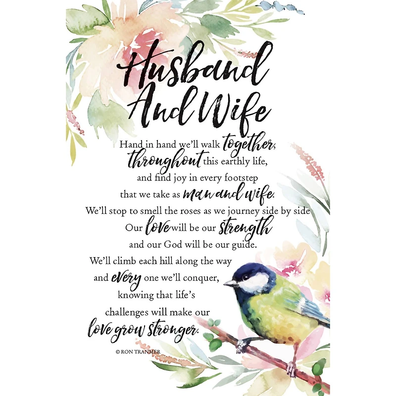 Husband & Wife Woodland Grace Series Plaque with Easel