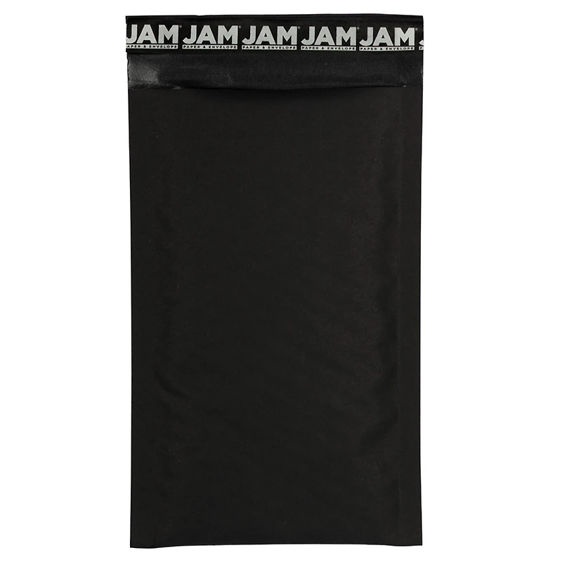 JAM Paper 5" x 8.5" Black Kraft Size No. 00 Bubble Lite Padded Mailers, 25ct.