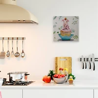 Stupell Industries Charming Teacup Pig on Strawberry Cupcake Dessert Canvas Wall Art