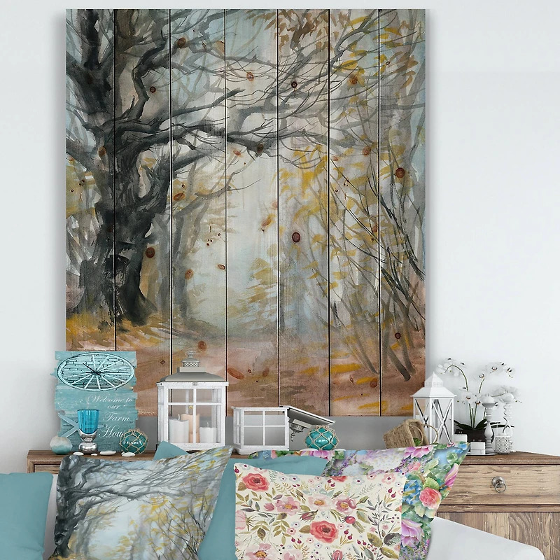 Designart - Autumn Misty Forest