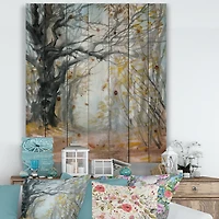 Designart - Autumn Misty Forest