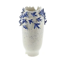 White Ceramic Coastal Vase, 18" x 11" x 11"
