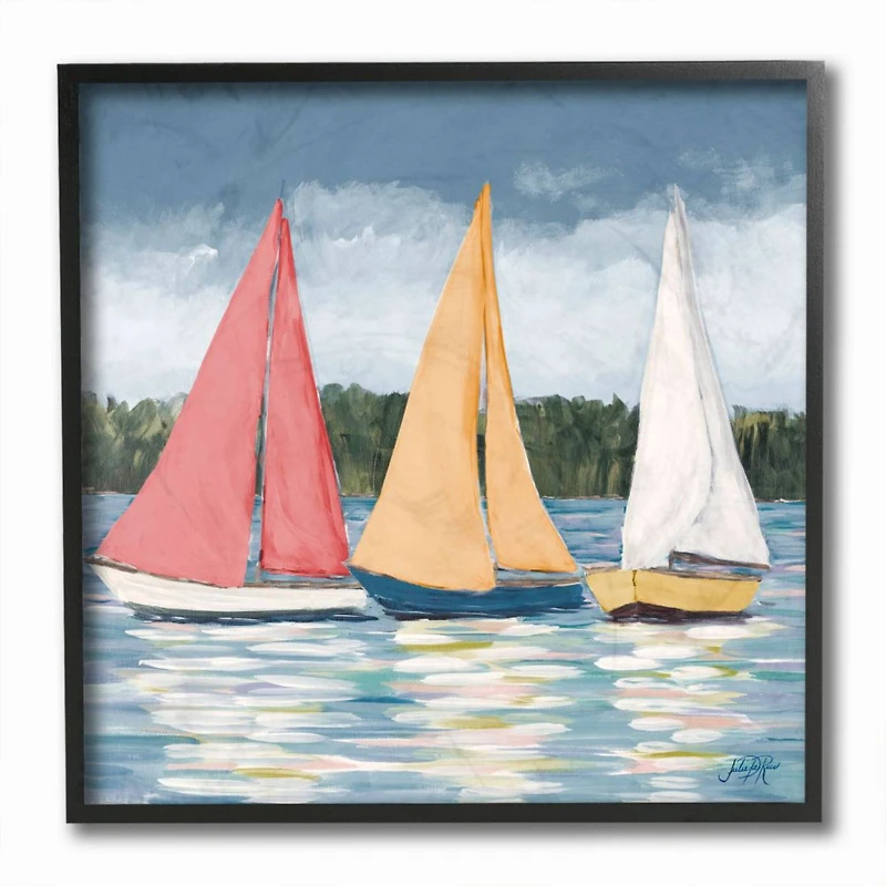 Stupell Industries Sailboats Black Framed Wall Print