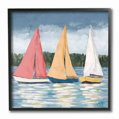 Stupell Industries Sailboats Black Framed Wall Print