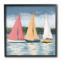 Stupell Industries Sailboats Black Framed Wall Print