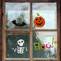 Orange & Green Boo! Halloween Gel Window Clings