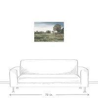 Neutral House in Trees Canvas Wall Art