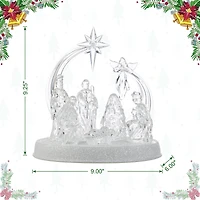 Glitzhome® 9" Christmas Lighted Acrylic Tabletop Nativity Scene Figurine