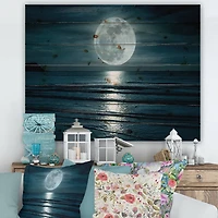 Designart - Super Moon Over The Sea I