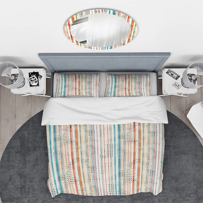 Designart 'Grunge Line' Mid-Century Modern Bedding Set