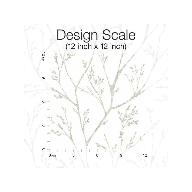 RoomMates White Tree Branches Peel & Stick Wallpaper