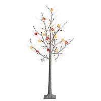 5ft. Pre-Lit Artificial Valentine's Day Twig Tree with 72 Heart Shaped LED Lights and Red Berries