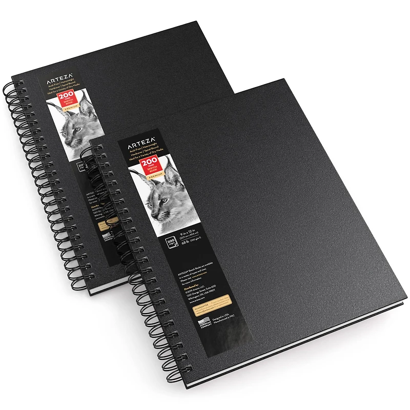 Arteza® 9" x 12" Hard Cover Sketch Books, 2ct.